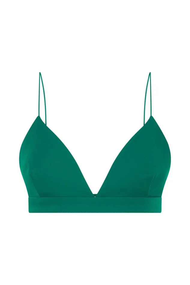 Women Meshki Tops Cynthia Triangle Bralette 8211 Bottle Green