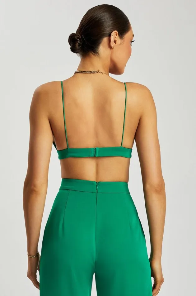 Women Meshki Tops Cynthia Triangle Bralette 8211 Bottle Green