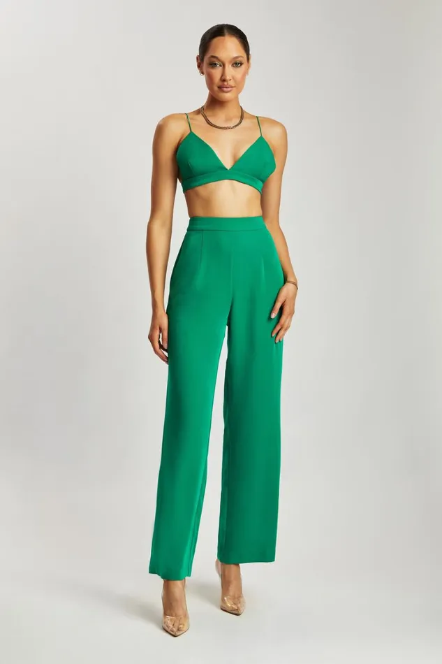 Women Meshki Tops Cynthia Triangle Bralette 8211 Bottle Green