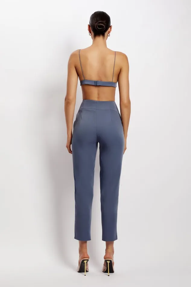Women Meshki Tops Cynthia Triangle Bralette 8211 Steel Blue