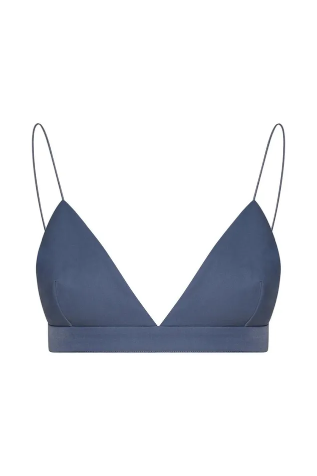 Women Meshki Tops Cynthia Triangle Bralette 8211 Steel Blue