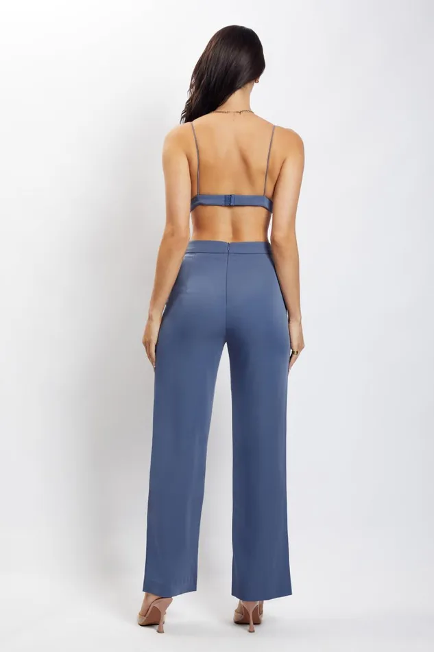 Women Meshki Tops Cynthia Triangle Bralette 8211 Steel Blue