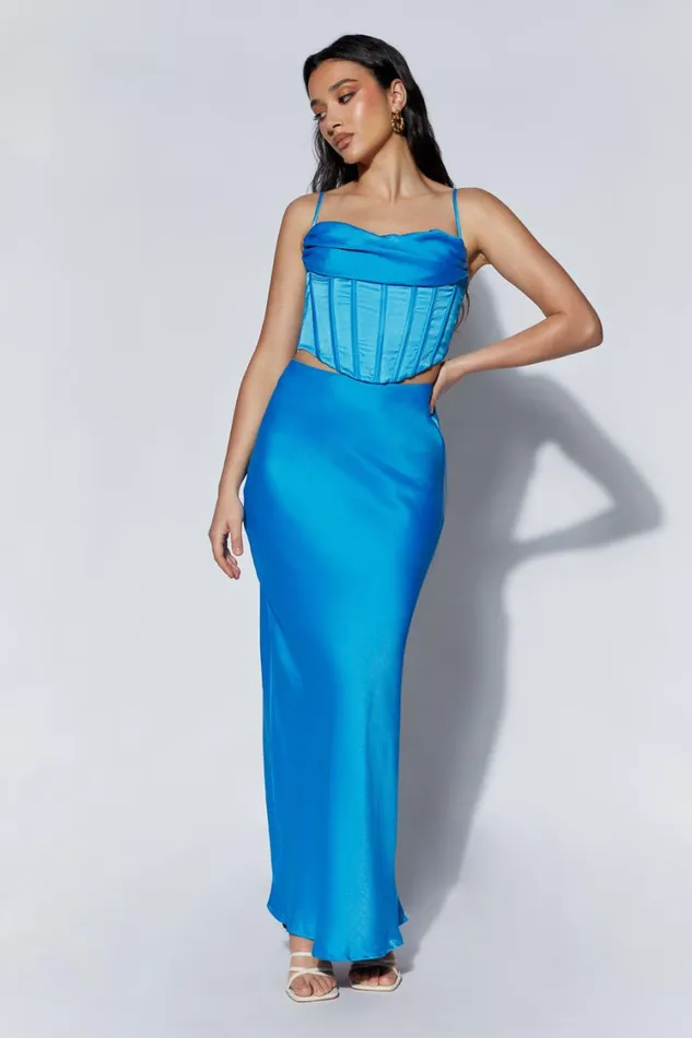 Women Meshki Tops Cyra Corset Top 8211 Azure Blue