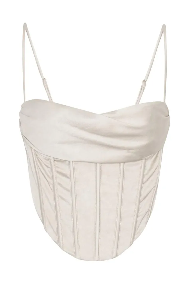 Women Meshki Tops Cyra Corset Top 8211 Wheat