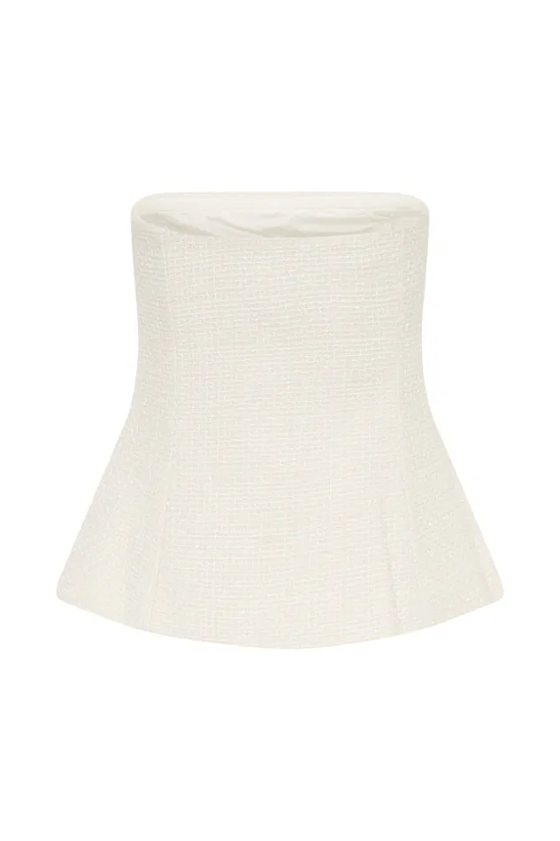 Women Meshki Tops Cyrus Strapless Boucle Top 8211 Ivory