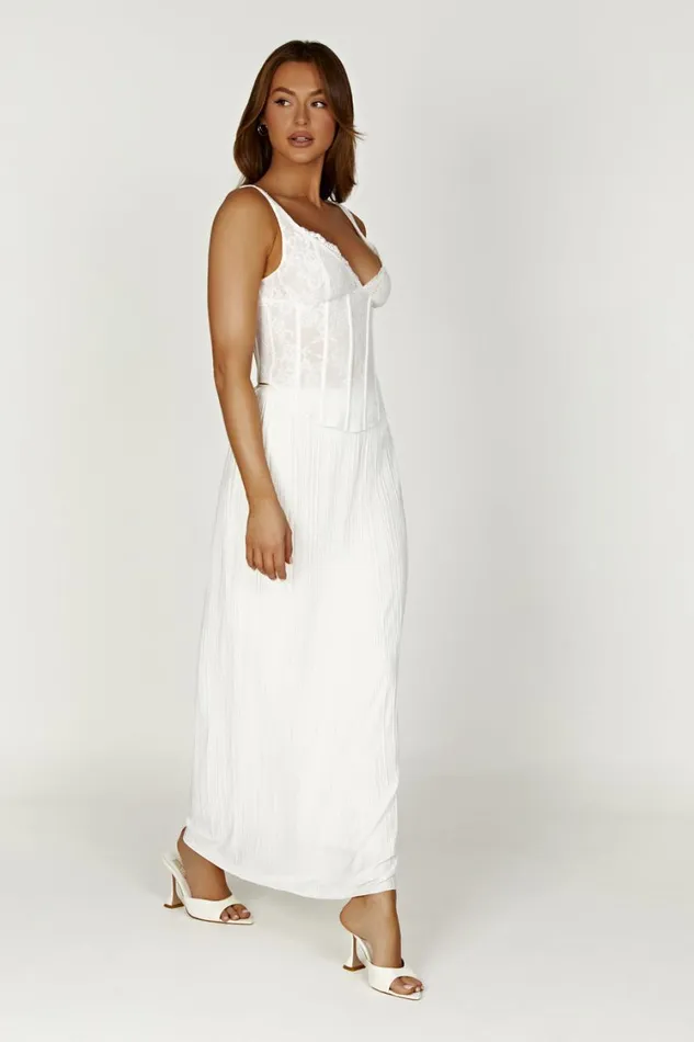 Women Meshki Tops Elsie Lace Bustier Top 8211 White