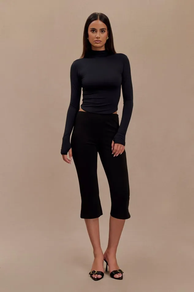 Women Meshki Tops Ember Modal Long Sleeve High Neck Top 8211 Black