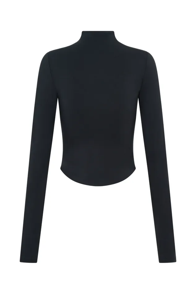 Women Meshki Tops Ember Modal Long Sleeve High Neck Top 8211 Black