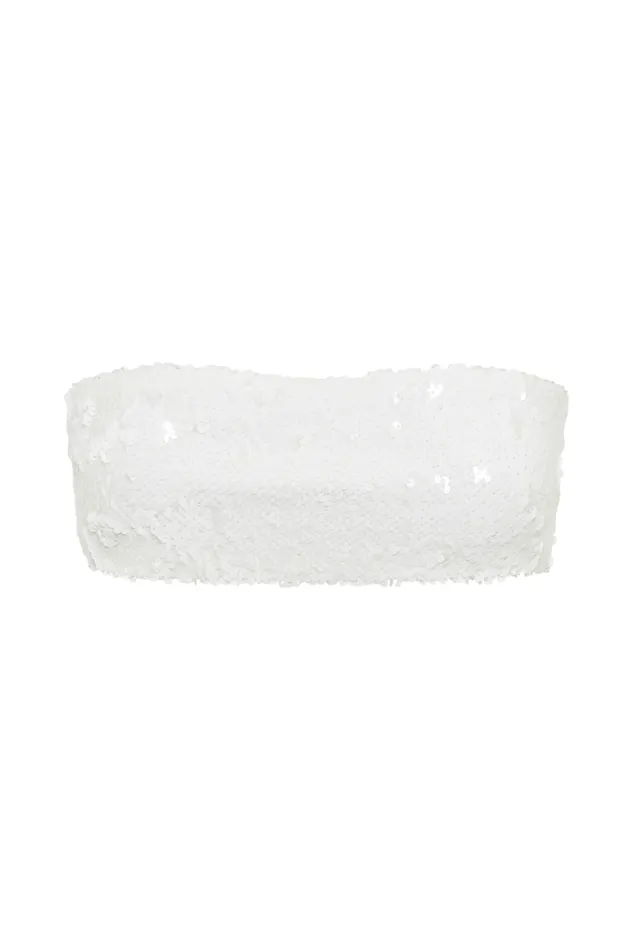 Women Meshki Tops Emerie Strapless Sequin Bandeau 8211 White