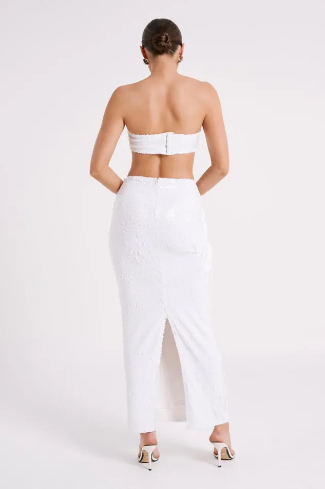 Women Meshki Tops Emerie Strapless Sequin Bandeau 8211 White