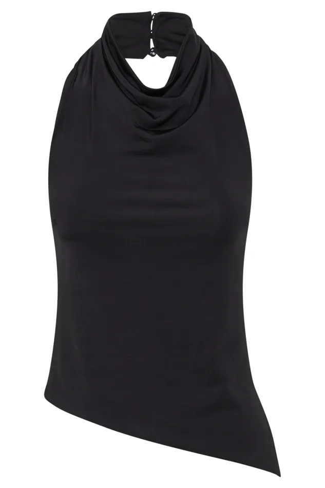 Women Meshki Tops Federica Slinky Halter Neck Top 8211 Black