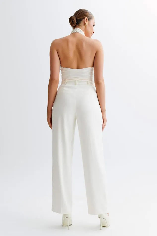 Women Meshki Tops Federica Slinky Halter Neck Top 8211 Ivory