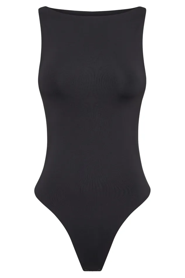 Women Meshki Tops Fiona Recycled Nylon Low Back Bodysuit 8211 Black
