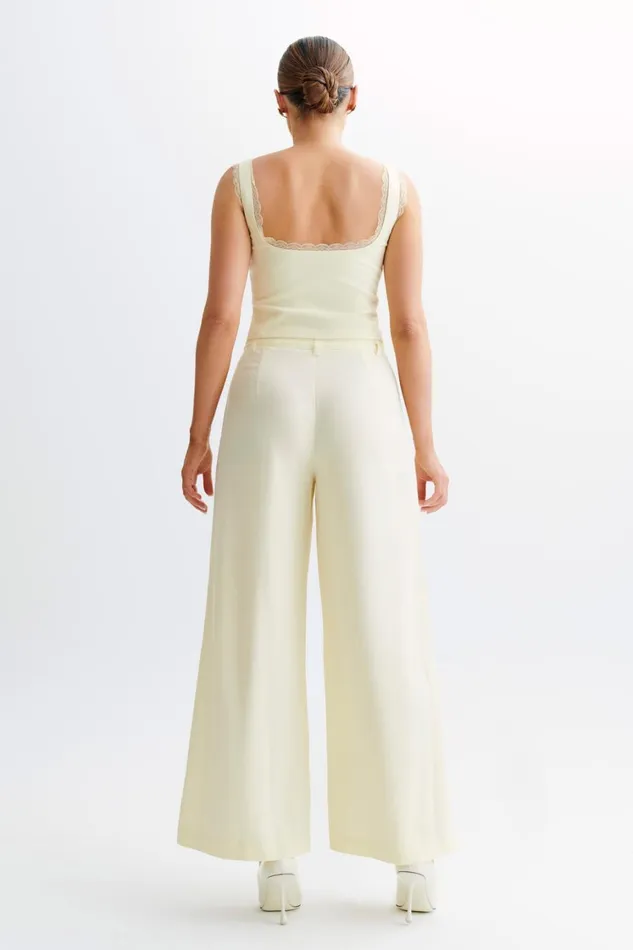 Women Meshki Tops Franca Linen Sleeveless Top 8211 Lemon Sherbet