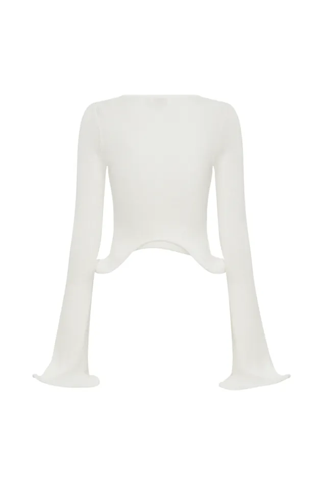 Women Meshki Tops Gigi Long Sleeve Knit Top 8211 Ivory