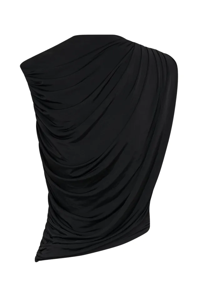 Women Meshki Tops Griselda Draped Slinky Sleeveless Top 8211 Black