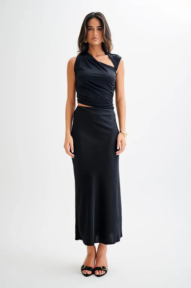 Women Meshki Tops Griselda Draped Slinky Sleeveless Top 8211 Black