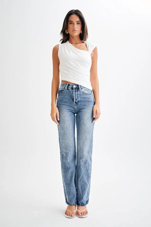 Women Meshki Tops Griselda Draped Slinky Sleeveless Top 8211 White