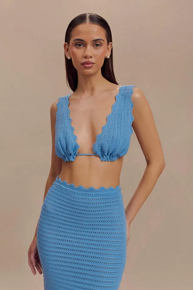 Women Meshki Tops Jadia Crochet Bralette 8211 Cornflower Blue
