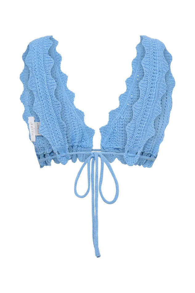 Women Meshki Tops Jadia Crochet Bralette 8211 Cornflower Blue