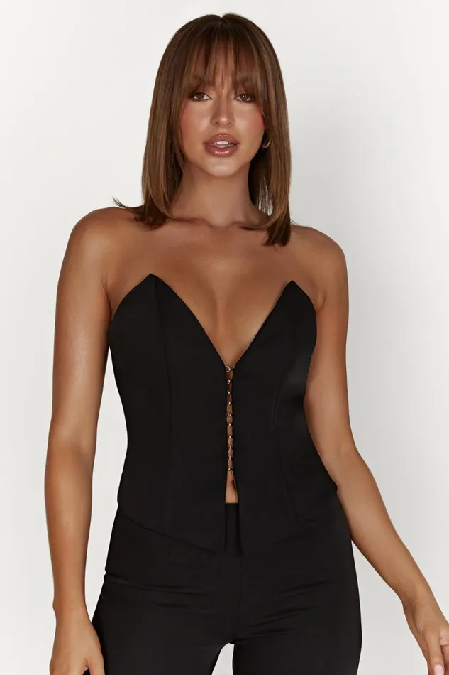 Women Meshki Tops Janayia Pointed Corset Top 8211 Black