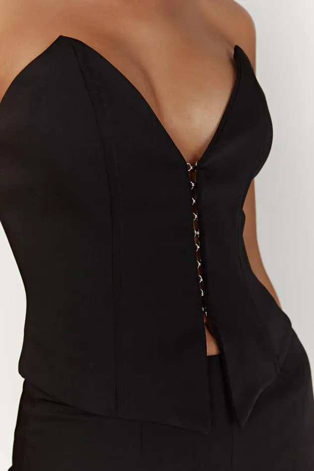 Women Meshki Tops Janayia Pointed Corset Top 8211 Black