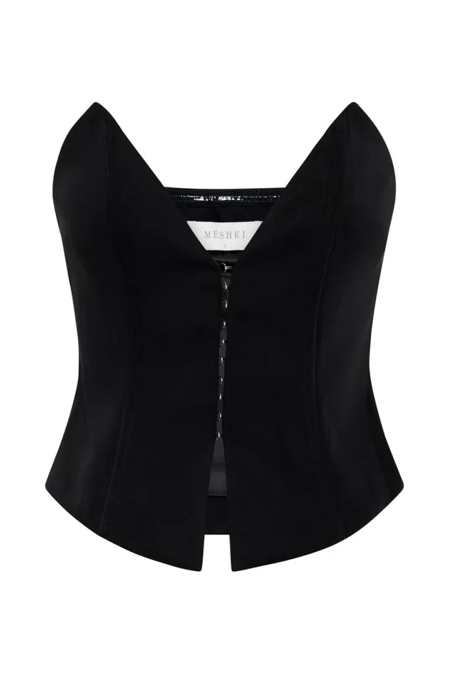 Women Meshki Tops Janayia Pointed Corset Top 8211 Black