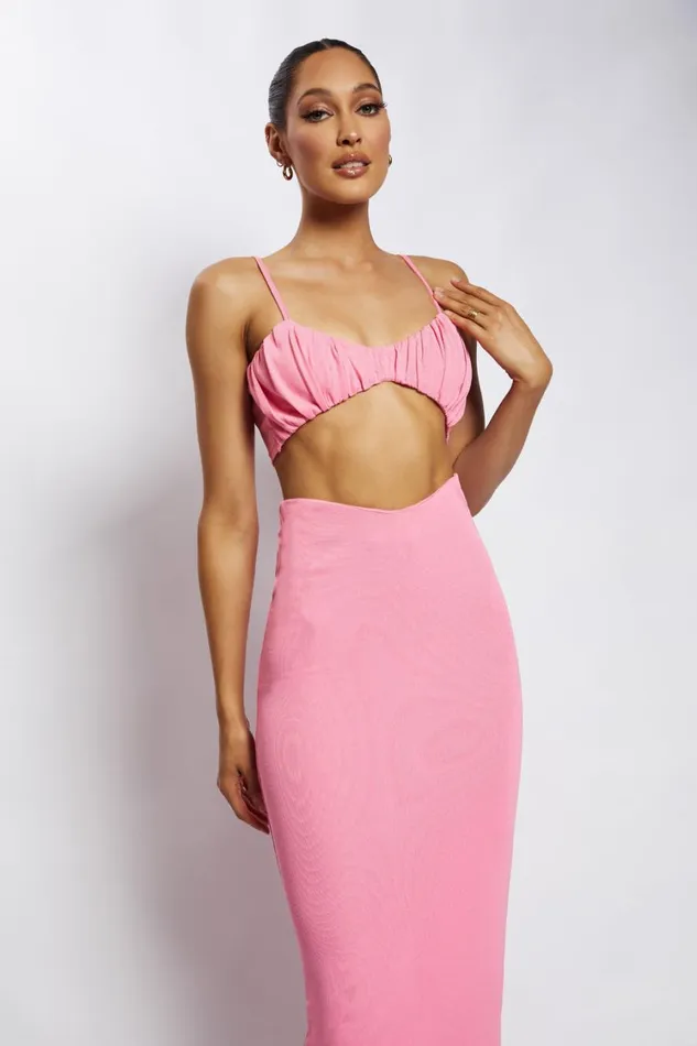 Women Meshki Tops Jordan Ruched Front V Front Top 8211 Pink Women Meshki Tops Jordan Ruched Front V Front Top 8211 Pink