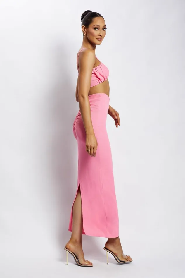 Women Meshki Tops Jordan Ruched Front V Front Top 8211 Pink Women Meshki Tops Jordan Ruched Front V Front Top 8211 Pink