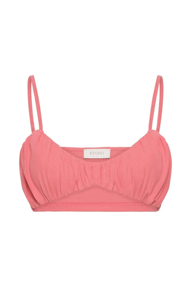 Women Meshki Tops Jordan Ruched Front V Front Top 8211 Pink Women Meshki Tops Jordan Ruched Front V Front Top 8211 Pink