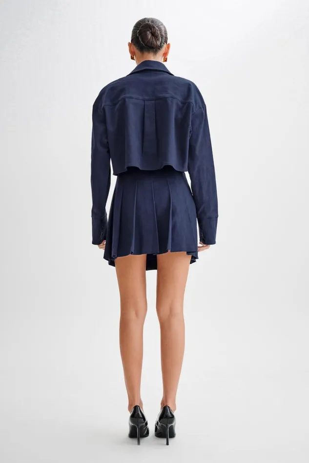 Women Meshki Tops Julianna Cotton Button Up Shirt 8211 Navy