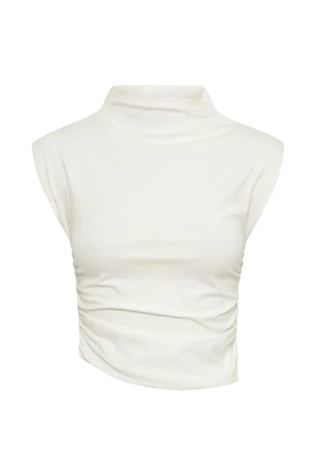 Women Meshki Tops Kimber High Neck Sleeveless Top 8211 White