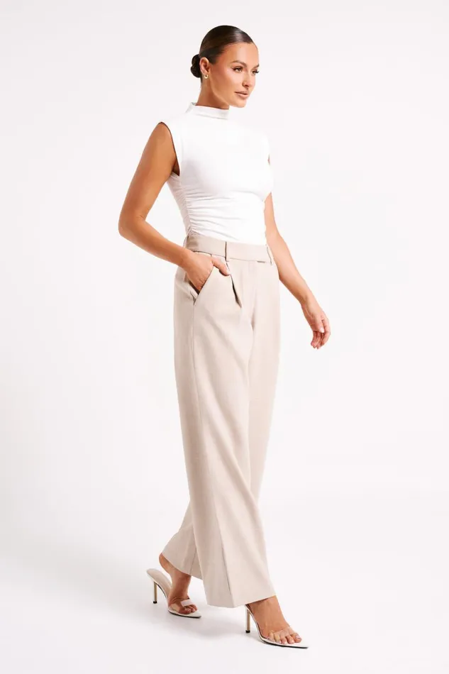 Women Meshki Tops Kimber High Neck Sleeveless Top 8211 White
