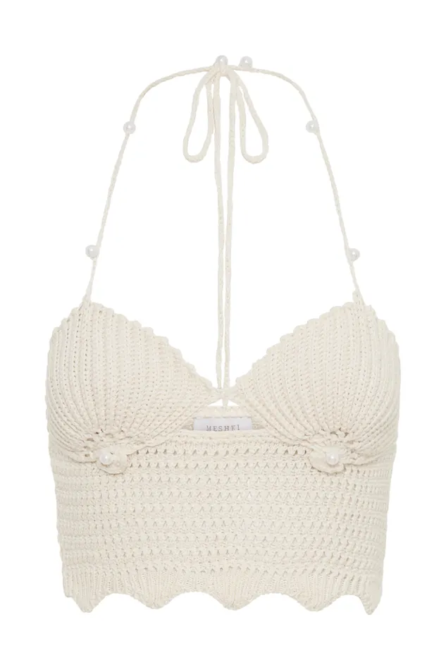 Women Meshki Tops Kira Shell Cup Knit Top 8211 Buttercream