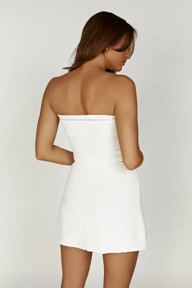 Women Meshki Tops Kyra Waffle Knit Tube Top 8211 White