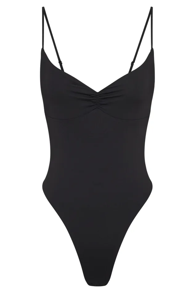 Women Meshki Tops Leah Recycled Nylon Backless Bodysuit 8211 Black