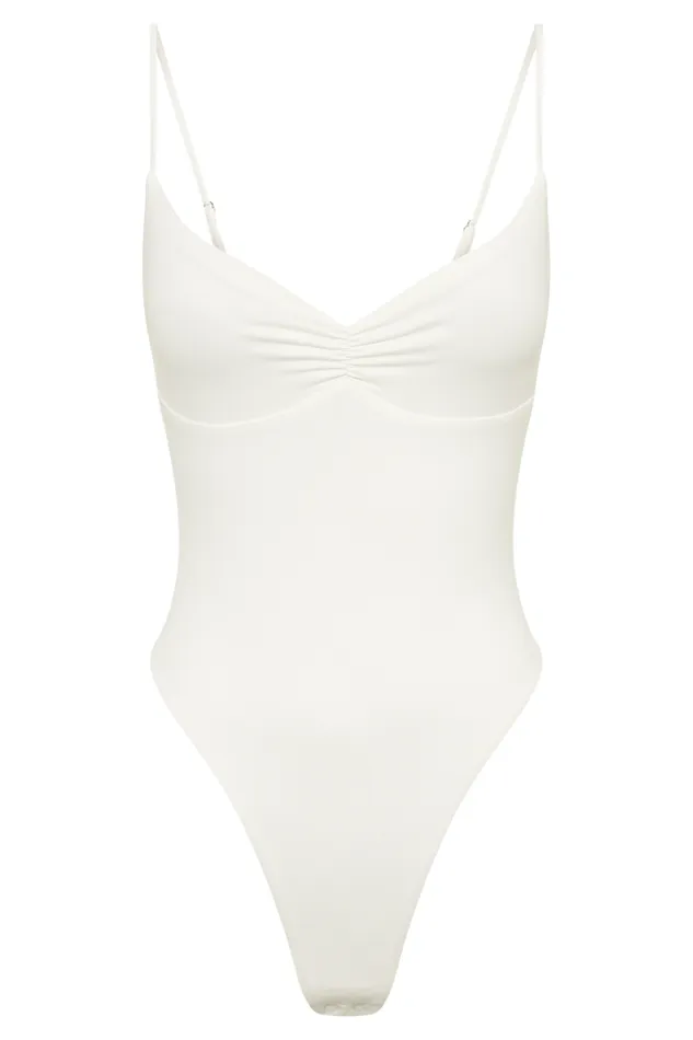 Women Meshki Tops Leah Recycled Nylon Backless Bodysuit 8211 White