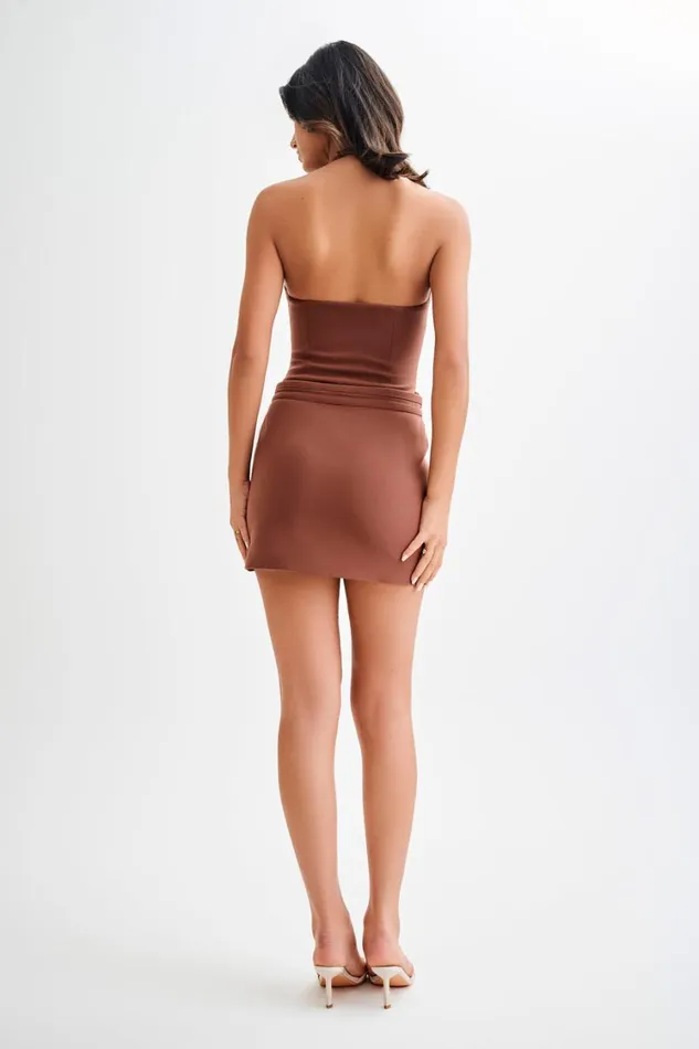 Women Meshki Tops Letitia Suiting Halter Top With Buckle 8211 Wood