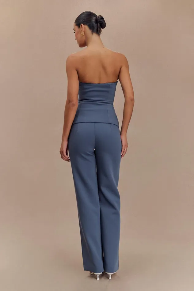 Women Meshki Tops Lindie Strapless Suiting Top 8211 Steel