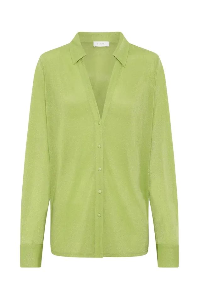 Women Meshki Tops Lucille Shimmer Cover Up Top 8211 Lime Sparkle