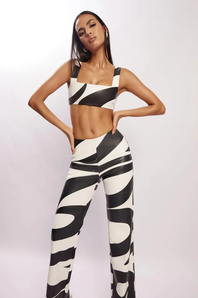 Women Meshki Tops Mahla Faux Leather Square Neck Crop 8211 Swirl Print Women Meshki Tops Mahla Faux Leather Square Neck Crop 8211 Swirl Print