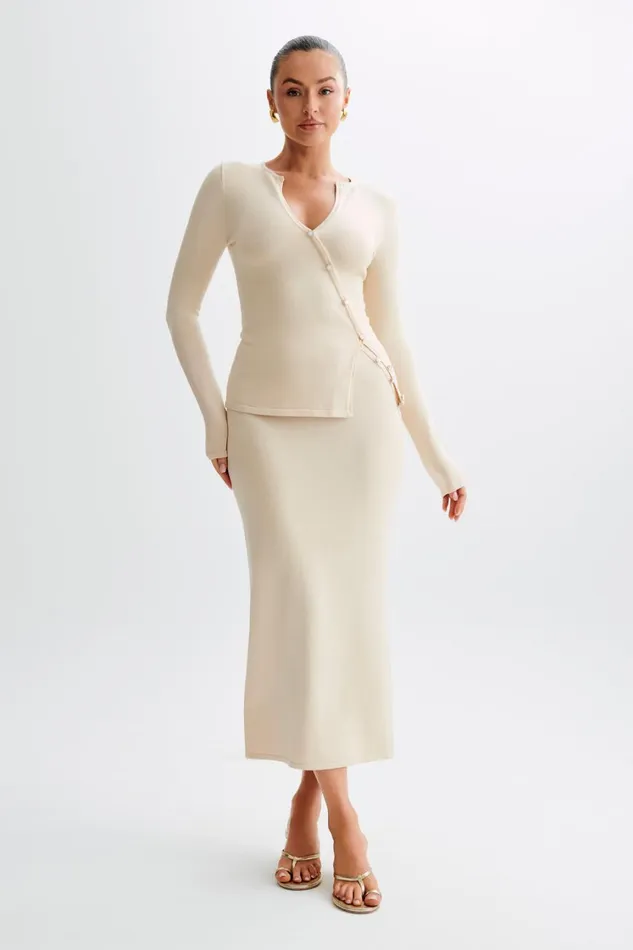 Women Meshki Tops Maisie Asymmetrical Knit Top 8211 Cream