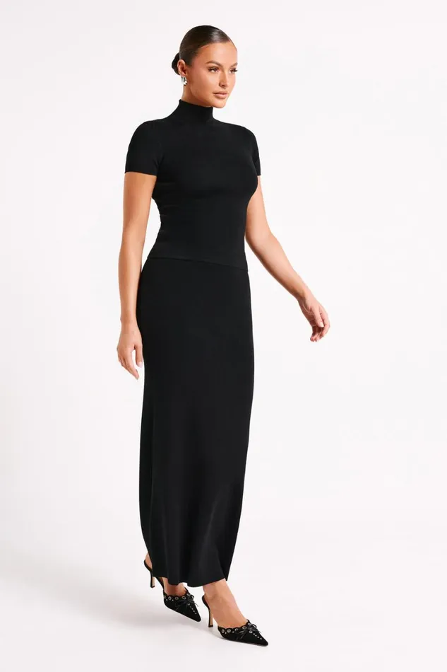 Women Meshki Tops Marianna Ribbed High Neck Top 8211 Black