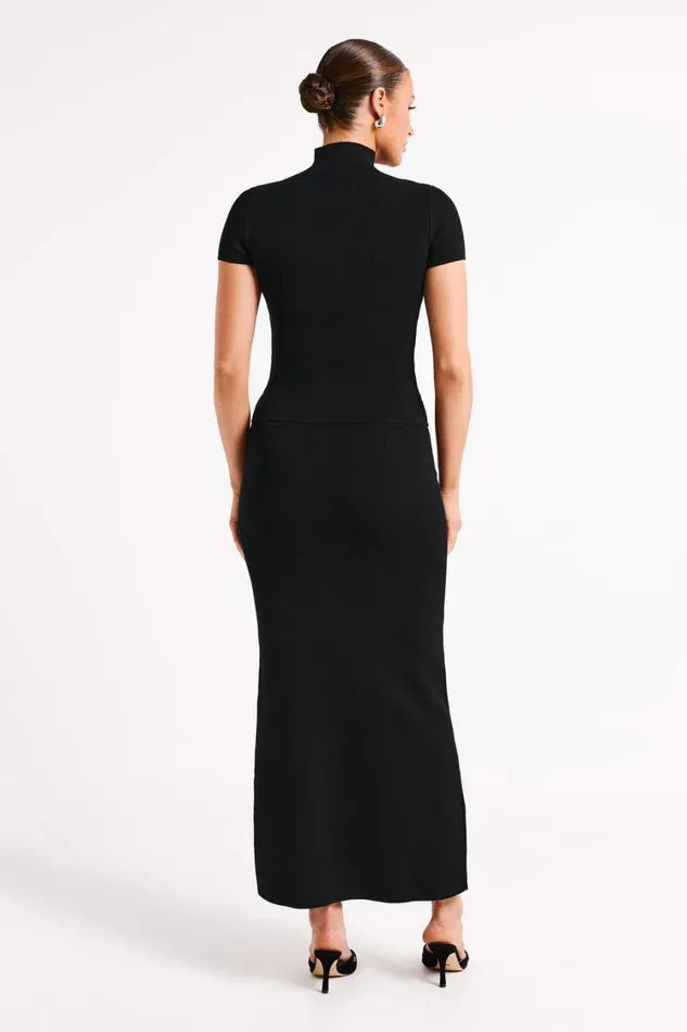 Women Meshki Tops Marianna Ribbed High Neck Top 8211 Black