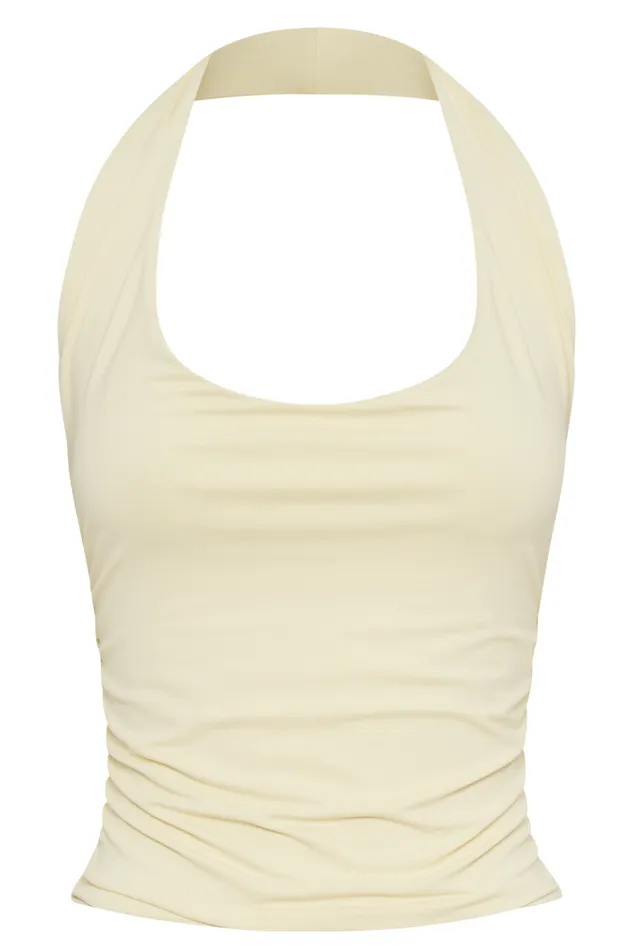 Women Meshki Tops Marie Recycled Halter Top 8211 Lemon Sherbet