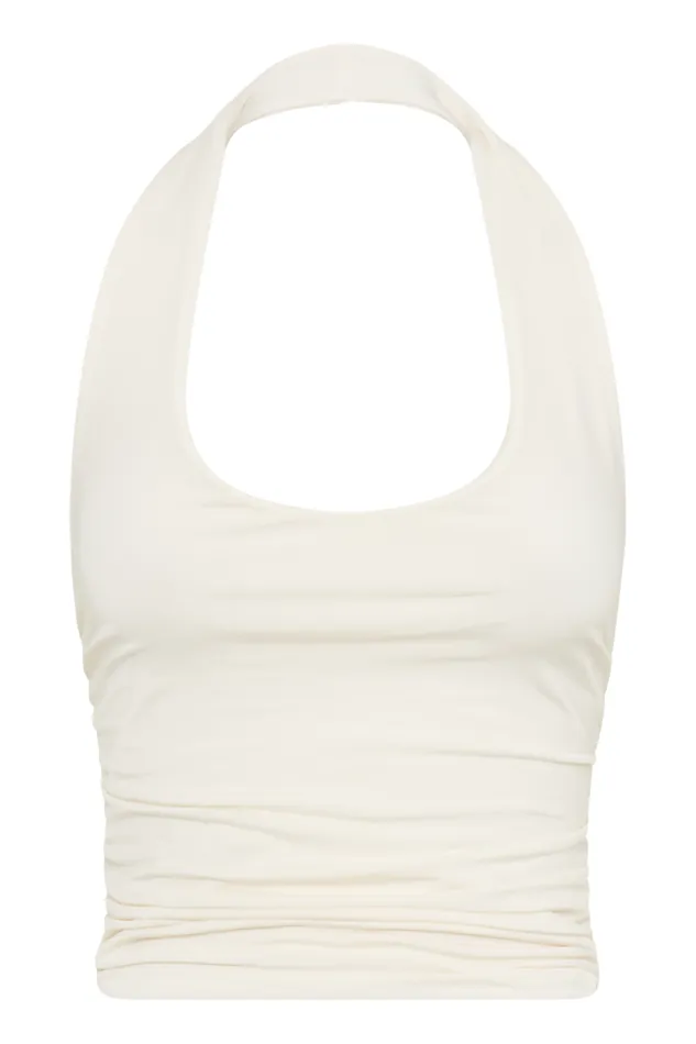Women Meshki Tops Marie Slinky Halter Top 8211 Ivory