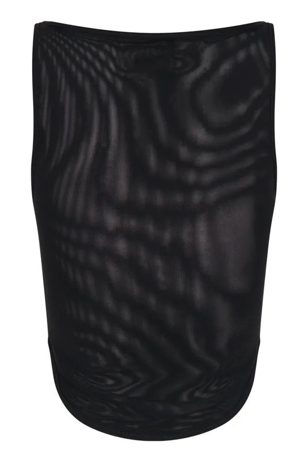 Women Meshki Tops Marla Boat Neck Sheer Mesh Top 8211 Black