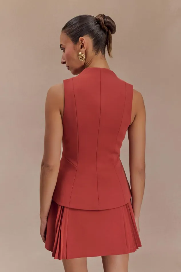 Women Meshki Tops Melinda Structured Vest Top 8211 Chilli