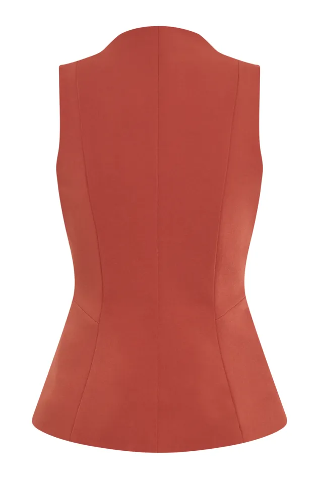 Women Meshki Tops Melinda Structured Vest Top 8211 Chilli