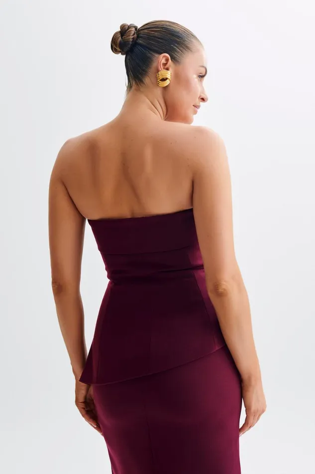 Women Meshki Tops Micah Suiting Strapless Top 8211 Plum